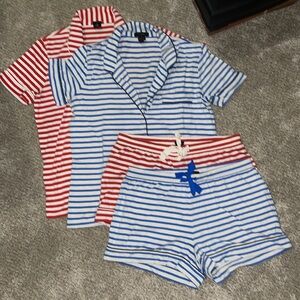 2 pairs of J.Crew Stripped Pajama Shorts Sets
